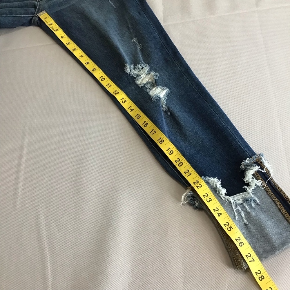 Judy Blue Dark Wash Distressed Skinny Crop Jeans - Picture 7 of 11